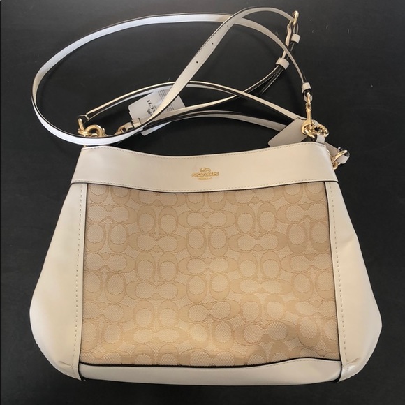 coach small lexy shoulder bag in signature jacquard